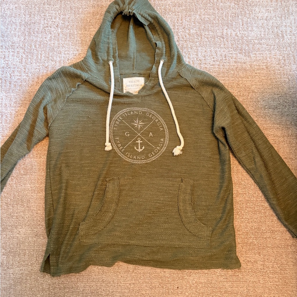 Heritage Olive Green Hoodie with Label